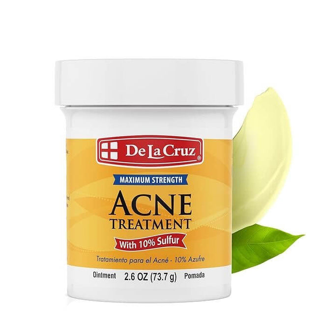 De La Cruz Acne Treatment Ointment with 10% Sulfur Maximum Strength